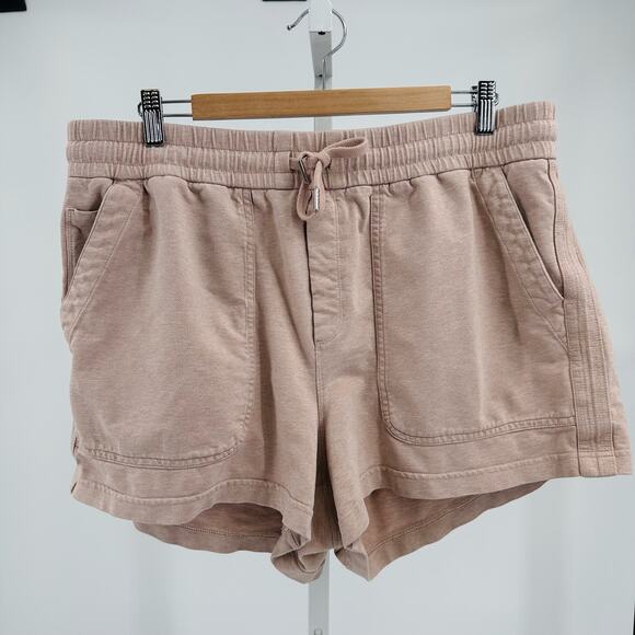 Athleta Farallon Heathered Active Shorts WMNS 18 Pink Stretchy Waist Athletica - Picture 4 of 8